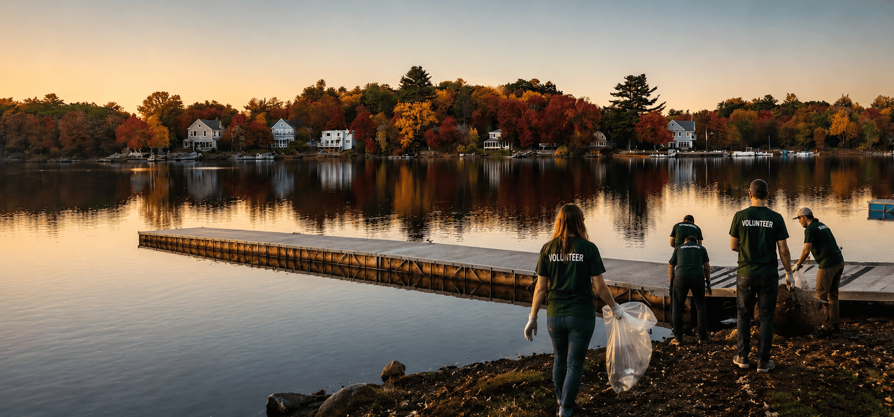 Chebacco Lake volunteers and shoreline
