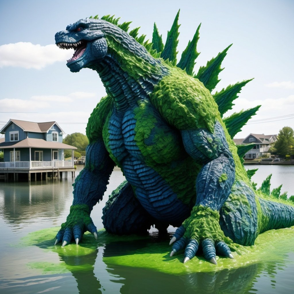 Illustration warning about harmful algae blooms